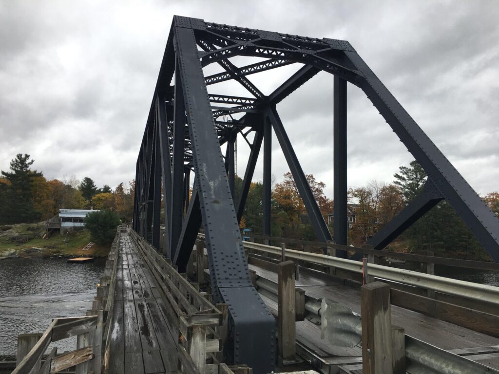 The Wasauksing swing bridge.